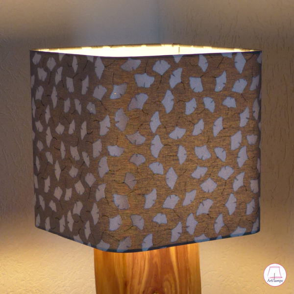 Abat-jour tissu imprimé gingko biloba Lampshade made with gingko biloba printed fabric