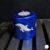 bougeoir en pommier peint baleines dauphins