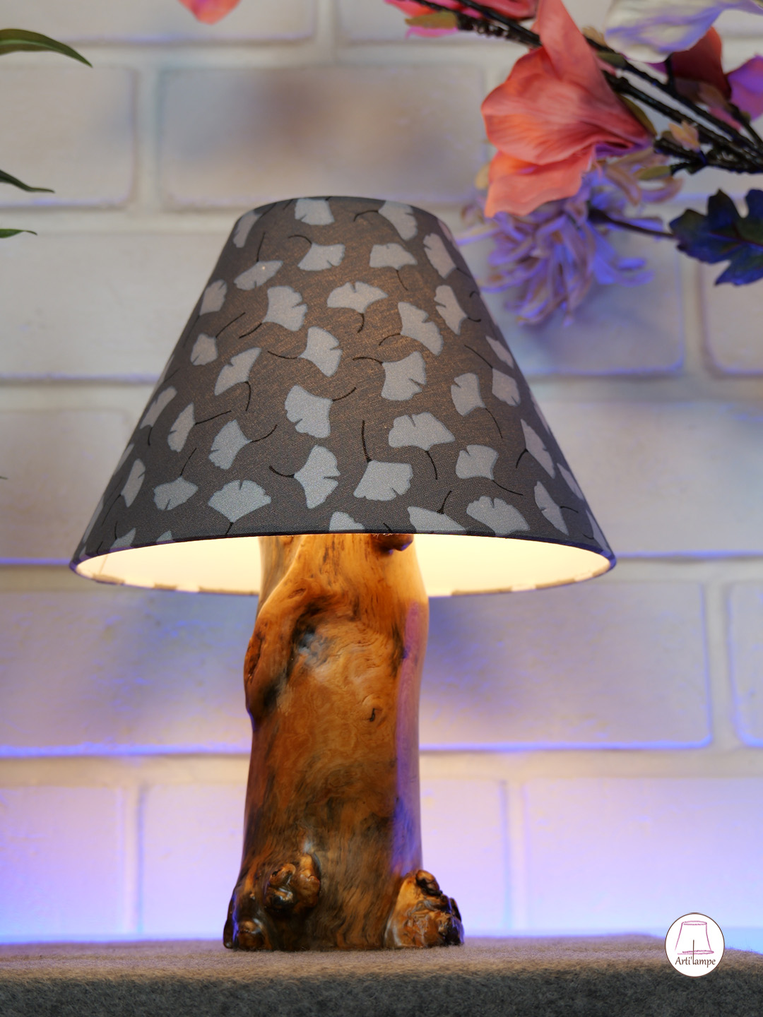 lampe thuya petite abat jour gingko
