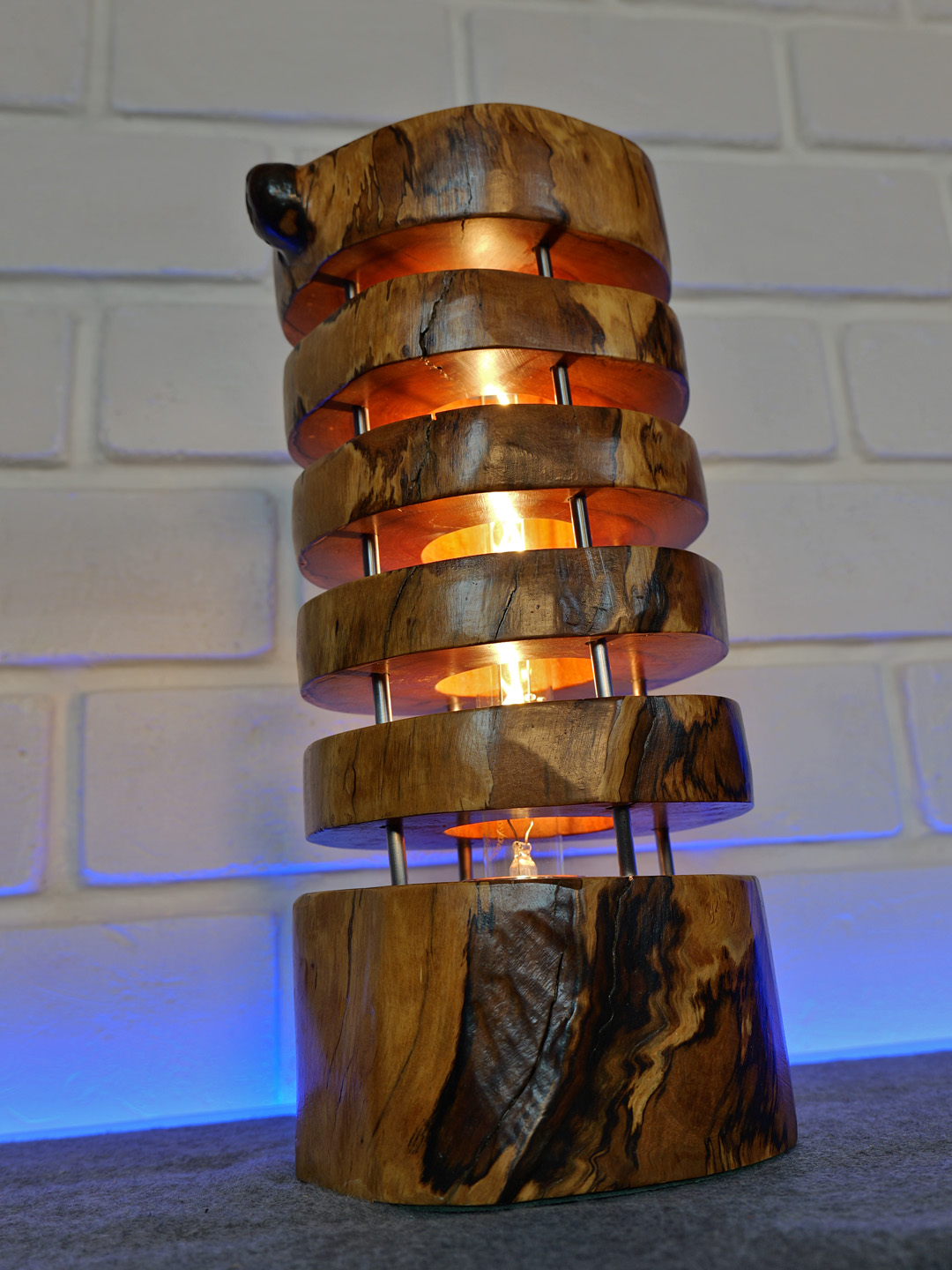 lampe pommier en tranches avec 4 tiges 7